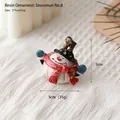 Resin snowman figurine with black hat and red scarf for Christmas table decoration - Snowman Style 8