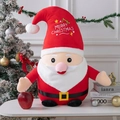 Weihnachtsmann-Plüschpuppe mit langer roter Mütze und Merry Christmas Bestickung - 20cm
