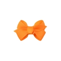 Handmade bright orange grosgrain ribbon bow hair clip with ribbed texture for children - Orange (9)