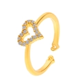 Anello aperto a forma di cuore placcato oro con dettagli in pavé di zirconi - Oro KC (Cuore Pavé)
