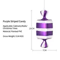 20cm purple and white striped candy hanging ornament with metallic finish for Christmas - 20CM Purple White Square Candy