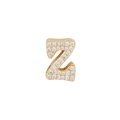 Goldener Buchstaben-Z-Anhänger mit Zirkonia-Besatz für DIY-Schmuckzubehör - Buchstabe Z Anhänger