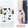 Waterproof butterfly and galaxy tattoo sticker RC-773 with celestial moon and star patterns - RC-773 Cosmic Butterfly