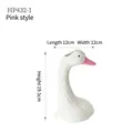 Modern Nordic white ceramic swan vase with pink beak accent and matte finish, 19.5cm - Swan Head HP432-1 / 19.5x12x12cm / Pink
