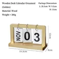Calendrier perpétuel minimaliste en bois doré pour bureau, design bois de 19,5 cm long - Calendrier en Bois - Or (MDF)