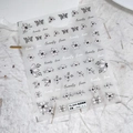 3D embossed nail art stickers featuring elegant black and white butterfly floral patterns - Flower Butterfly Embossed (TS-2846)