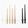 Five sets of minimalist metal aluminum clock needles in white, gold, rose gold, silver, and black - Black
