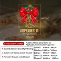 Red bow Christmas window static sticker with gold stars in various sizes for holiday decor - Happy New Year Red Bow (P-SD343) / Small