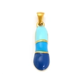 18k gold plated stainless steel letter charm with blue gradient enamel inlay - Letter I (Single Pendant)