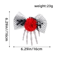 Halloween ghost hand hair clip with red flower, black spider, mesh bow and bone claw - L2-3 Safflower / 24*20