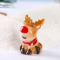 Cute reindeer resin miniature with red scarf and gold bell for Christmas landscape - Deer