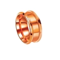 Anillo de hombre 8mm en acero inoxidable oro rosa con bordes biselados y acabado de espejo - US 7 / Oro rosa