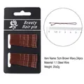 Brown wavy hair clips set of 24 pieces made of 1.1 steel wire with 5cm length - 5cm Wavy-Card Pack (24pcs) / Brown