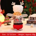 Christmas angel reindeer plush doll with silver wings and red plaid shirt 31cm - Loose Hair Style