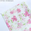 Pink floral pearlescent tissue paper for flower wrapping, 50x70cm, 20 sheets per pack - 【Deep Pink Cherry Blossom】20 Sheets 50*70cm