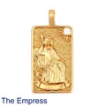 Golden tarot pendant necklace featuring 'The Empress' design with inlaid cubic zirconia - 10. The Empress