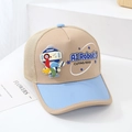 Dettaglio della rete traspirante posteriore e ricamo robot su cappellino bimbo - 52cm (2-5 Anni) / Cachi