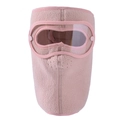 Pink fleece winter face mask with goggles and breathable nose holes for wind protection - Extended Neck Protector - Pink