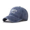 Berretto da baseball in cotone lavato blu navy con ricamo bianco Party Time vintage - Blu navy
