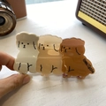 Three cute acetate poodle hair claws in cream, champagne and brown for women - Coffee Series (approx. 10cm)