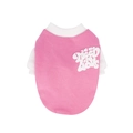 Pink and white pet sweatshirt with bubble sleeves and All We Need Is Love print - M / Pink
