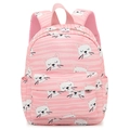 Zaino rosa a righe per bambini con stampe di gatti carini e spallacci imbottiti - Gatto a Strisce Rosa