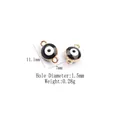 Detail of evil eye connector charms in gold alloy with 11.1x7mm size specifications - Gold-Black Evil Eye