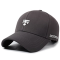 Gorra de béisbol de algodón gris oscuro con logo metálico y bordado de DFSONGTE - Ajustable / gris oscuro