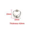 Polished silver heart pendant with 10mm width and 4.8mm thickness for DIY jewelry - Polished Thick Small Heart Pendant 10mm / Steel