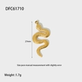 Vue détaillée du pendentif serpent doré de 27mm avec les données de poids et de taille - DFC61710-Pendentif Serpent Doré