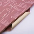 Waterproof bouquet wrapping paper in dust rose and sand brown with artistic text print - Korean Film English - Bean Paste + Sand Brown