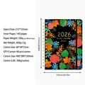 2026 A5 weekly planner with floral hard cover and black spiral binding - Colorful Blooms (2026)