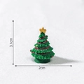 Miniature green Christmas tree figurine with gold star topper and red spiral detail - Style 1 Small Dark Green