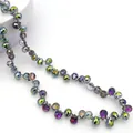 Sparkling teardrop faceted strawberry crystal beads with AB coating for DIY jewelry - 8mm (85-90 Beads) Random With or Without Spacer Beads / Rose Red Green