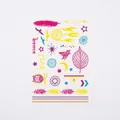 Luminous gold feather and dreamcatcher tattoo stickers with peace and love motifs - Fluorescent DKCS-033