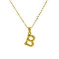 Halskette aus 18k vergoldetem Edelstahl mit Buchstabe B Anhänger in Bambusstruktur - Buchstabe B(B)