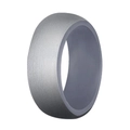 Herren 8,7mm breiter silbergrauer Silikon-Sportring mit mattierter Oberfläche - US 10 / Silber