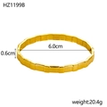 Minimalistisches goldenes Armband mit Struktur, 6cm Innendurchmesser und 0,6cm Breite - Goldenes Quadratisches Gliederarmband Minimalistisch(HZ1199B)