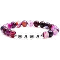 Bracciale in agata viola con ciondoli MAMA per il regalo della festa della mamma - Stile MAMA