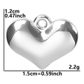 Detailed dimension guide for the 18k plated stainless steel heart pendant necklace - Pendant / Steel