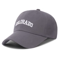 Dark gray baseball cap with white Colorado embroidery and premium twill cotton fabric - Twill Grey