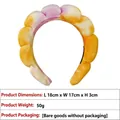 Tie-dye orange and purple puffy sponge headband for spa and skincare routines - Velvet Headband / Yellow Purple Gradient