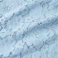 Close-up of light blue lace fabric with intricate floral patterns and mesh texture - S / Blue