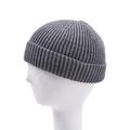 Berretto docker grigio scuro in maglia a coste per uomo e donna con risvolto - Taglia unica / Grigio
