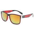 Gafas de sol deportivas cuadradas con montura negro rojo y lentes polarizadas naranja - Montura Llama Negro Rojo Lente Espejo Naranja Amarillo
