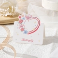 Romantic watercolor butterfly greeting card on white silk with elegant ribbons - Flying Butterflies