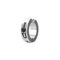 Silver stainless steel clip-on earring featuring I love U engraving and heart design - Single I Love U / Steel