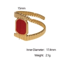 Detail view of 18k gold plated ring showing 17.4mm inner diameter and 2.1g weight - Red