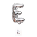 Silver letter E foil balloon 16 inch with blue backing card packaging for party decor - 16" / Silver Letter E (With Backing Card)