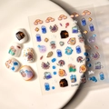 Cartoon nail art decals with rainbow and potion designs for self-adhesive manicure decoration - 5D Embossed Jelly Rainbow Style (CO-248)